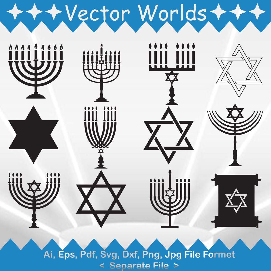 Hanukkah SVG Vector Design preview image.