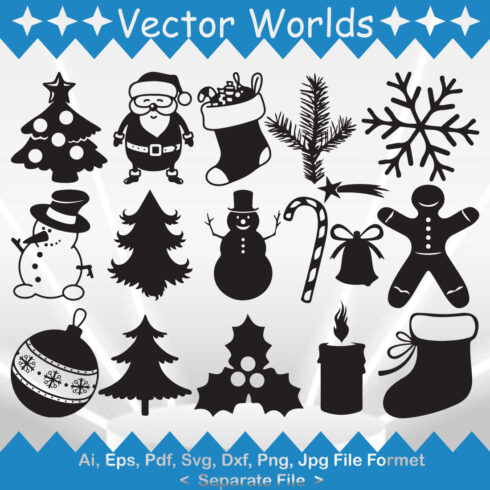 Marry Christmas SVG Vector Design cover image.