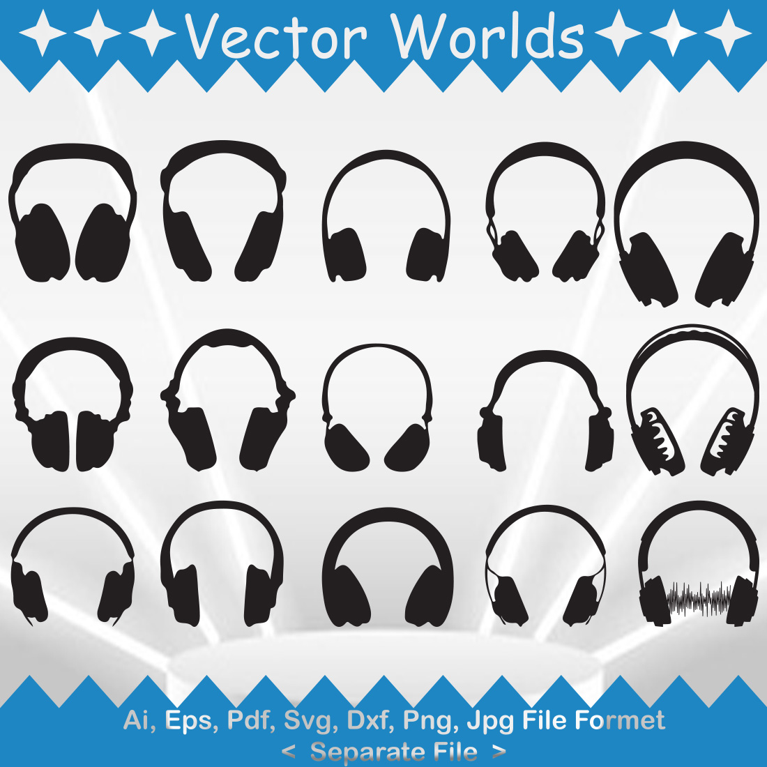 Headphone SVG Vector Design preview image.