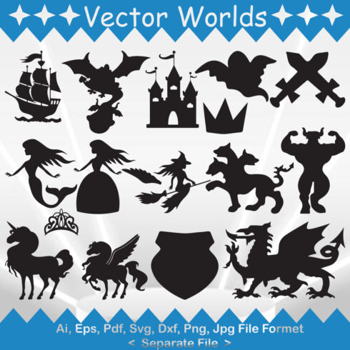 Mythical Creatures SVG Vector Design cover image.