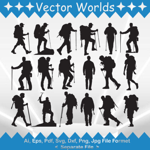 Male Hiker SVG Vector Design cover image.
