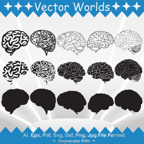 Human Brain SVG Vector Design cover image.