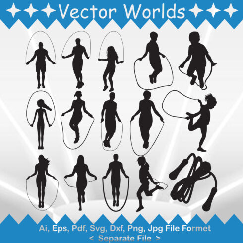 Jumping Rope SVG Vector Design cover image.