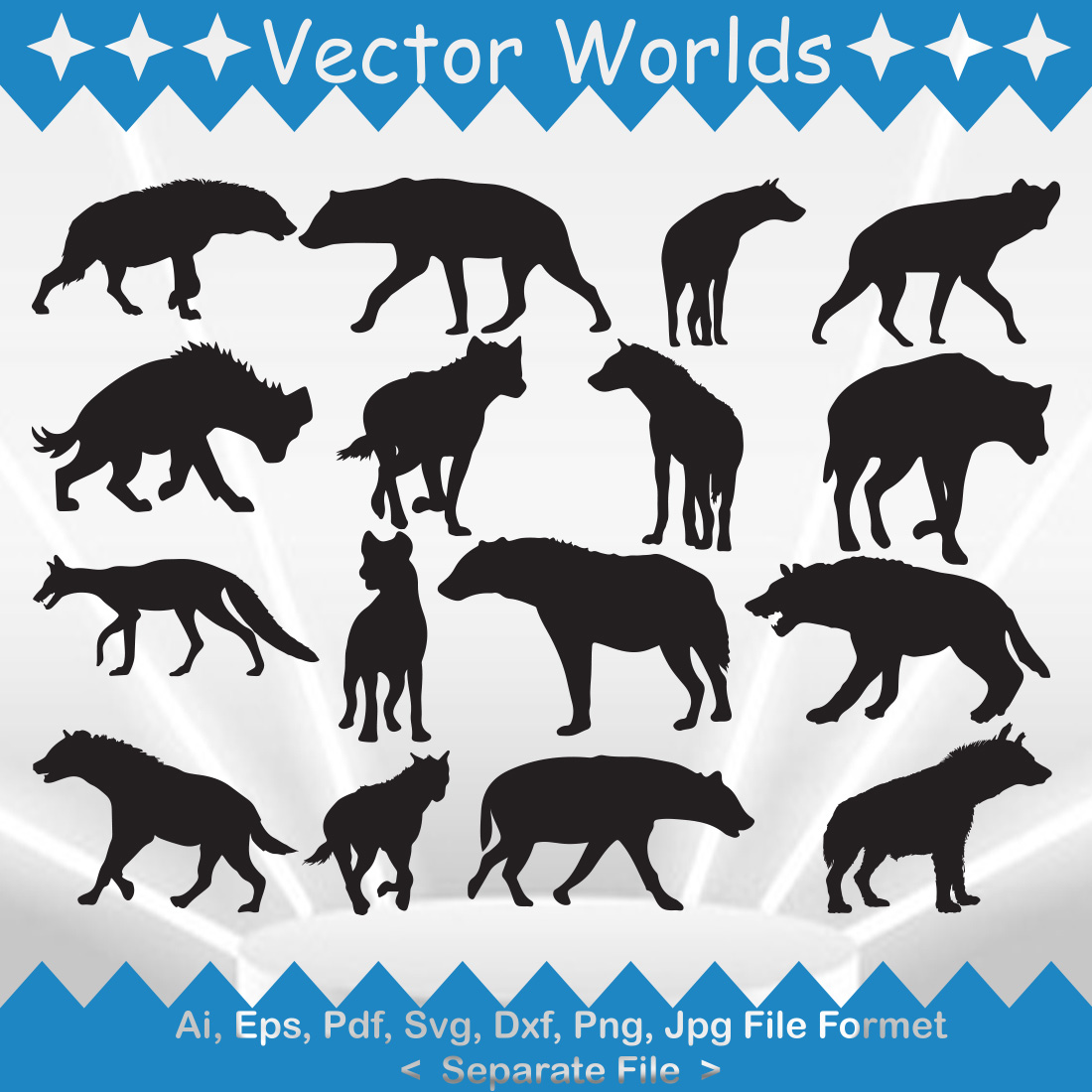Hyena SVG Vector Design preview image.