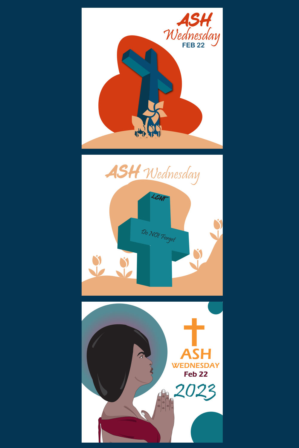Ash Wednesday Collection Template pinterest preview image.