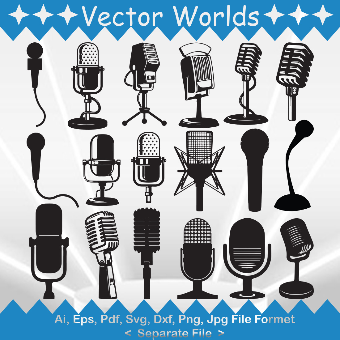 Microphone SVG Vector Design preview image.
