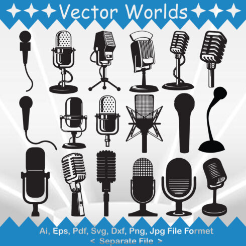 Microphone SVG Vector Design cover image.