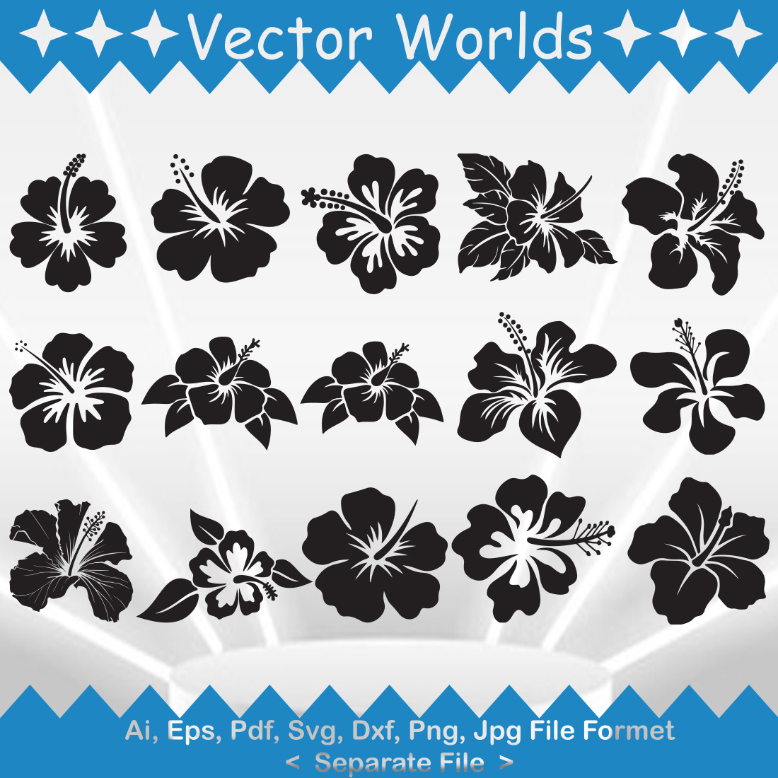 Hibiscus SVG Vector Design preview image.