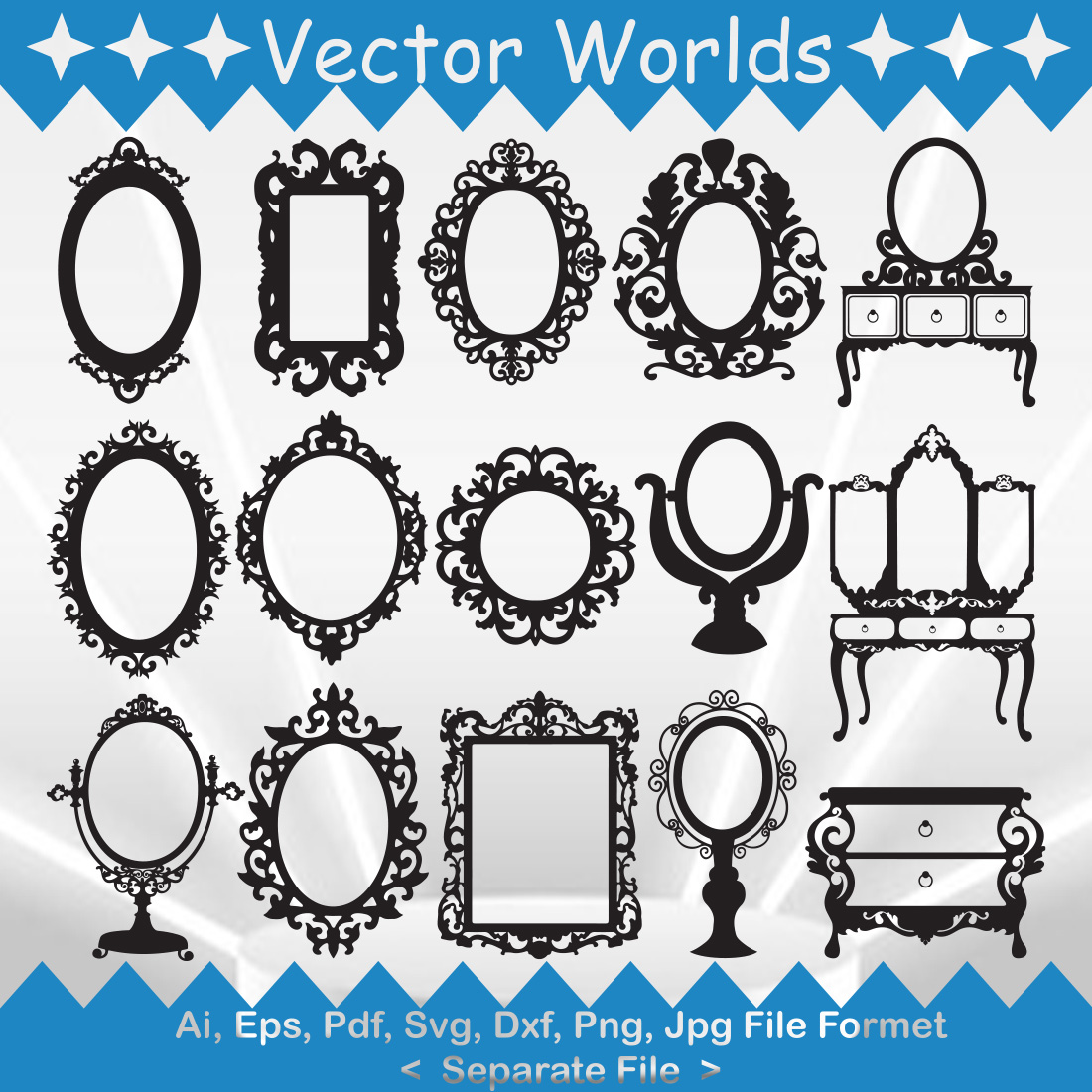 Mirror SVG Vector Design preview image.
