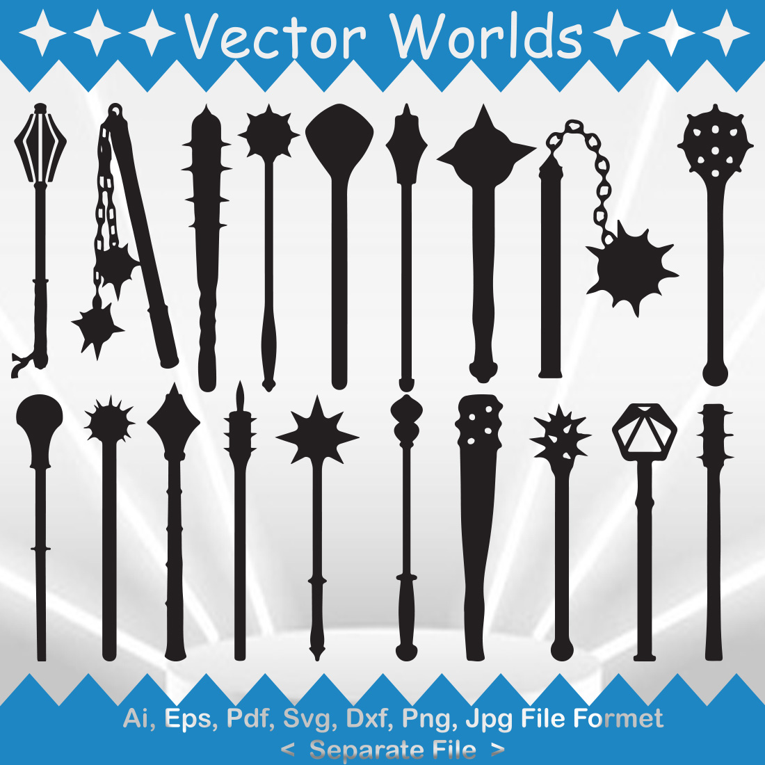 Mace SVG Vector Design preview image.