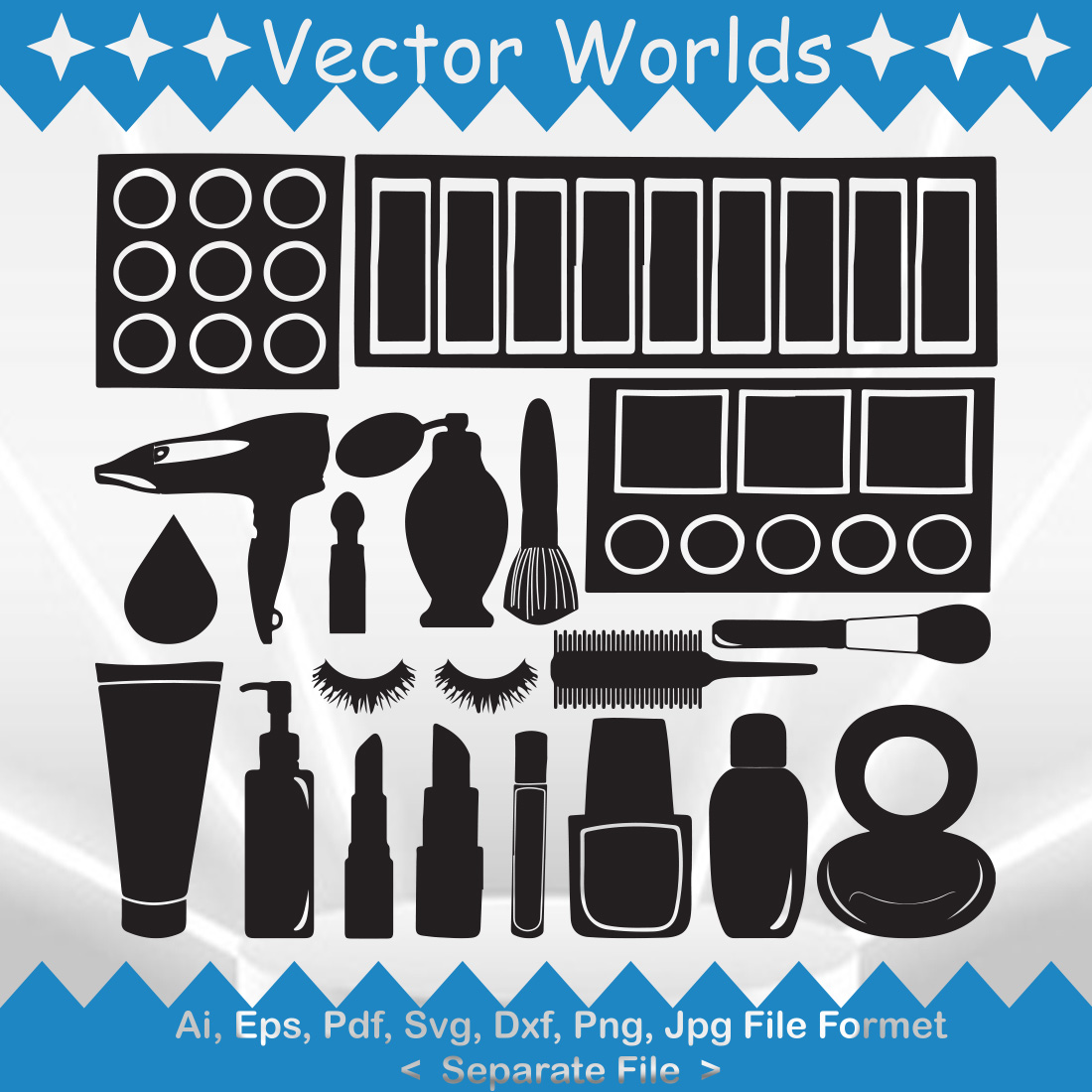 Makeup Tools SVG Vector Design preview image.