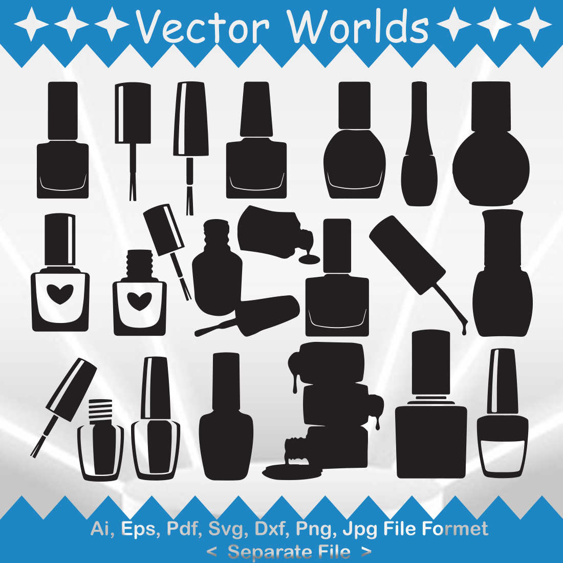 Nail Polish SVG Vector Design cover image.