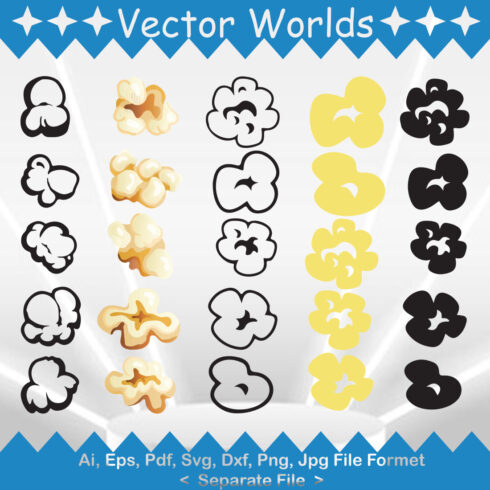 Popcorn kernel SVG Vector Design cover image.
