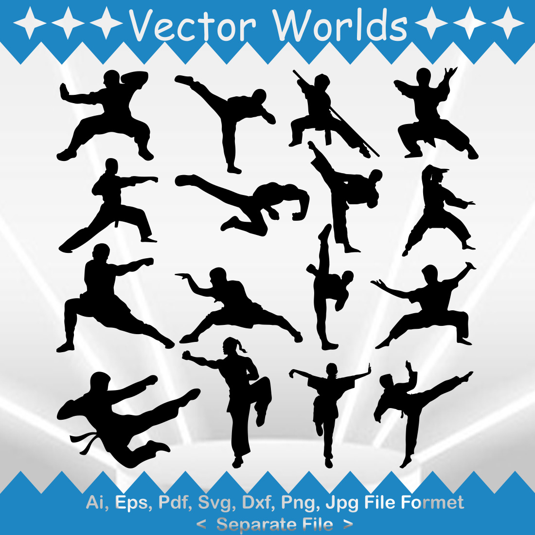 Kung fu SVG Vector Design preview image.