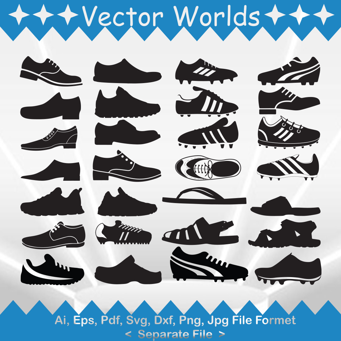 Man Shoes SVG Vector Design cover image.