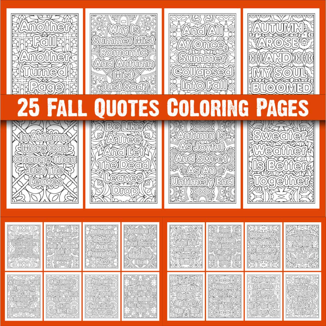 Fall Quotes Coloring Page cover image.