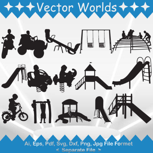 Kids Playground SVG Vector Design cover image.