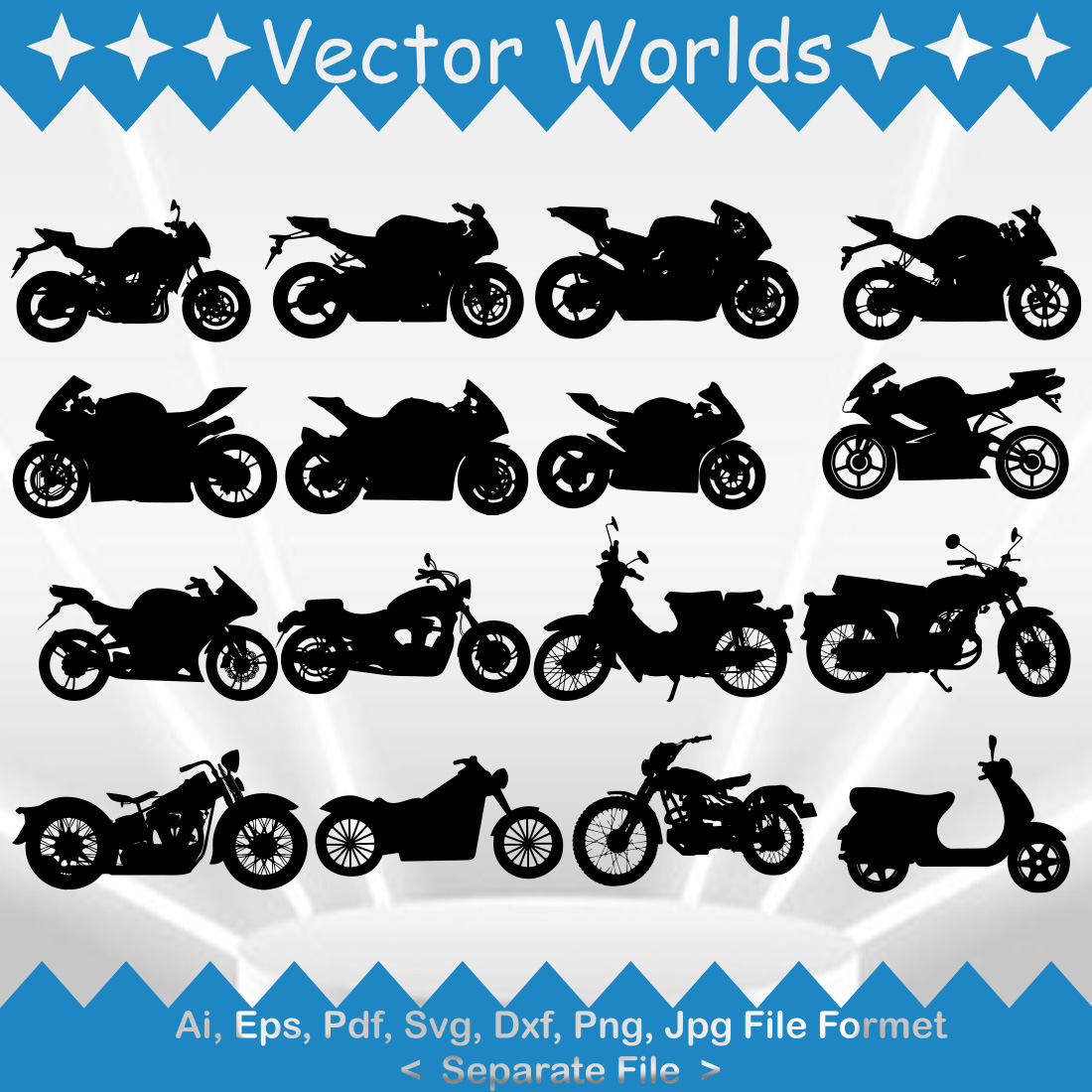 Motor Bike SVG Vector Design cover image.