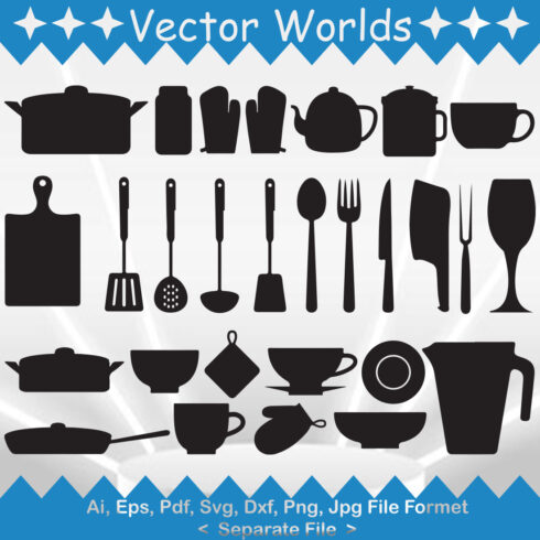 Kitchen Utensil SVG Vector Design cover image.