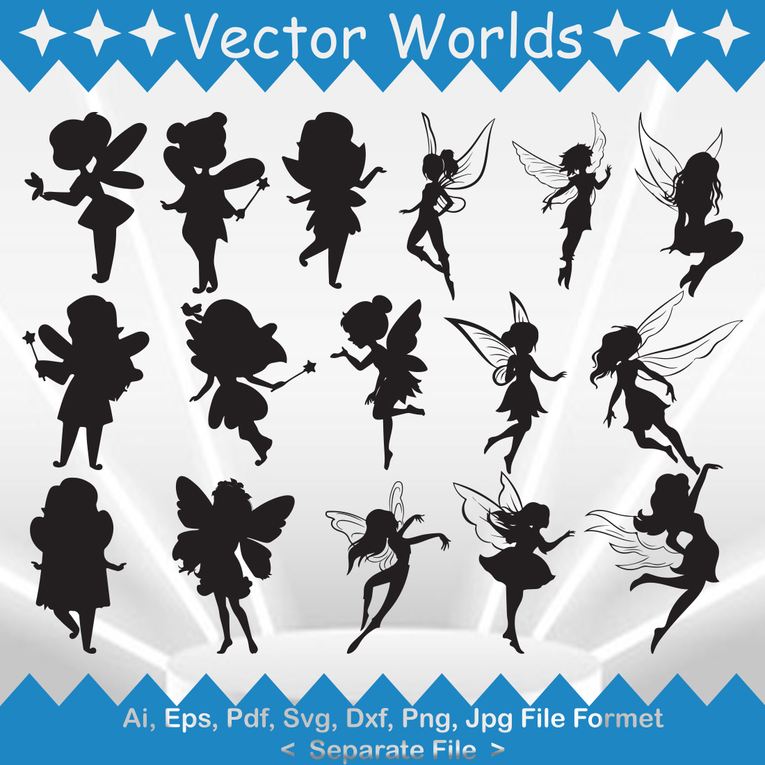 Kids Fairy SVG Vector Design preview image.