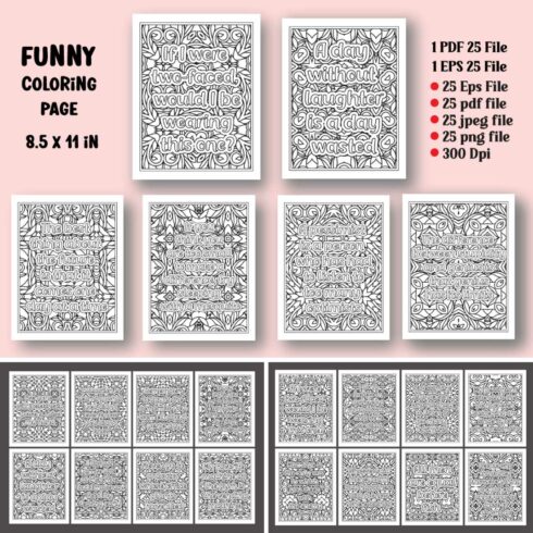 Funny Quotes Coloring Page for Adults KDP cover image.