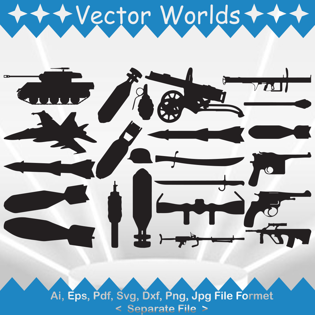 Military Objects SVG Vector Design cover image.