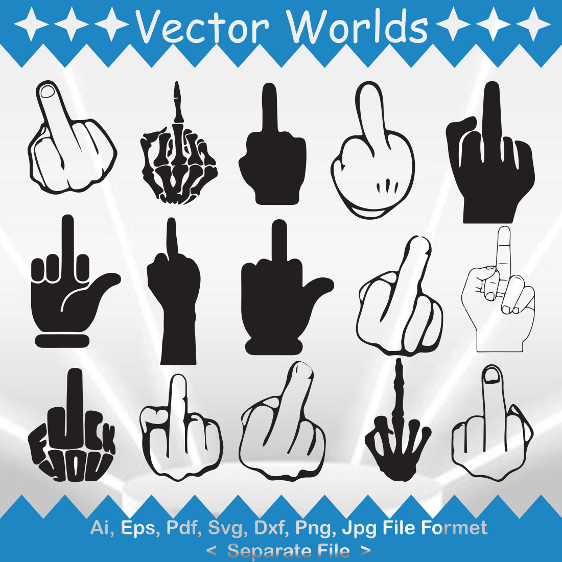 Middle Finger SVG Vector Design preview image.