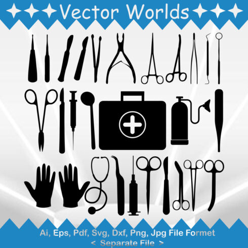 Medical equipment SVG Vector Design cover image.