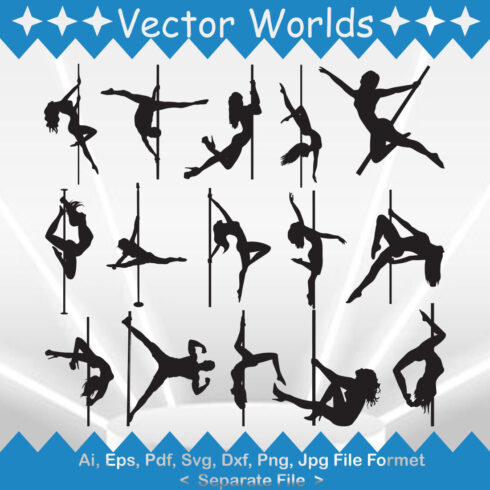 Pole Dancers SVG Vector Design cover image.