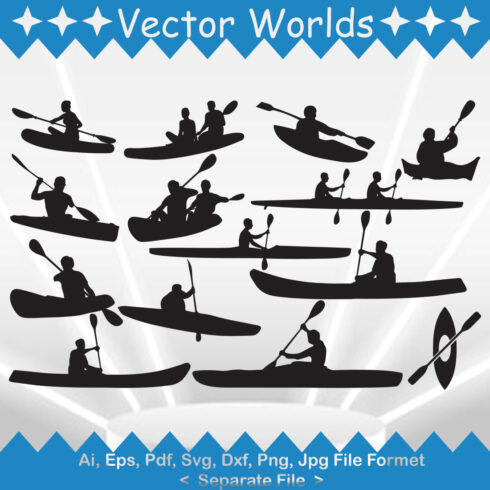 Kayak SVG Vector Design cover image.
