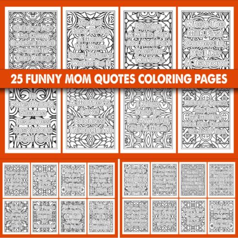 Funny Mom Quotes Coloring Page cover image.