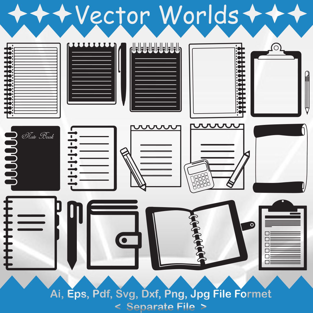 Notebook SVG Vector Design cover image.