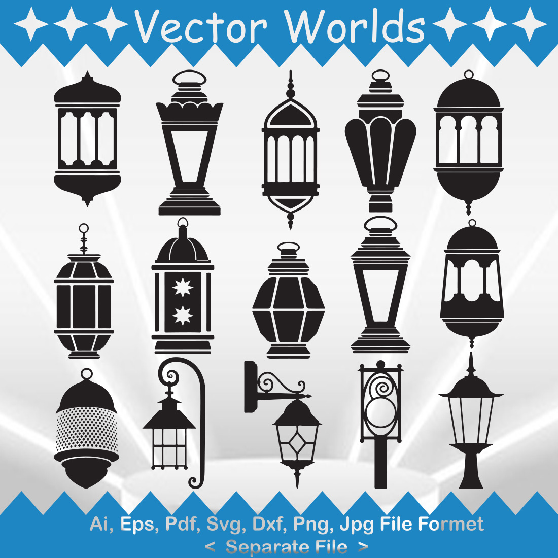 Lantern SVG Vector Design preview image.