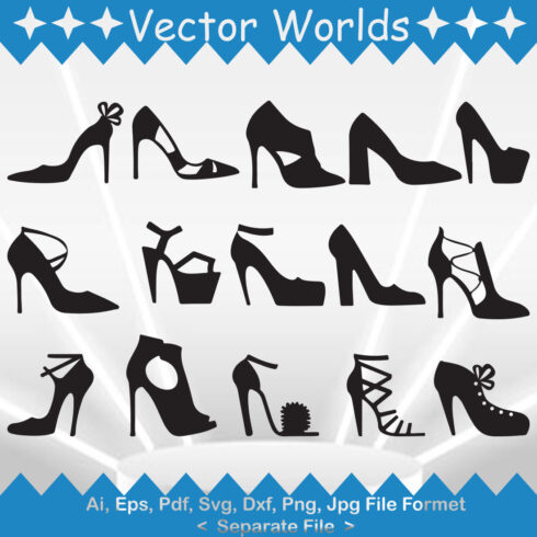 High Heel Shoes Women SVG Vector Design cover image.
