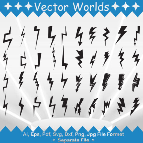 Lightning Bolt SVG Vector Design cover image.