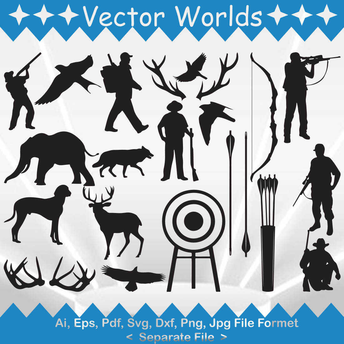 Hunting Equipment SVG Vector Design preview image.