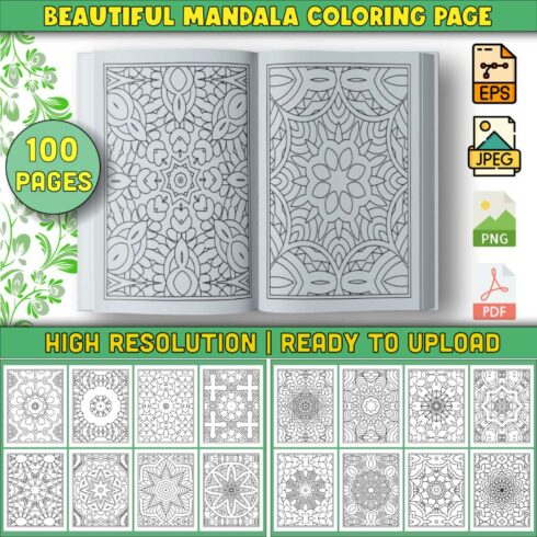 100 Coloring Page Bundle for KDP Interior cover image.