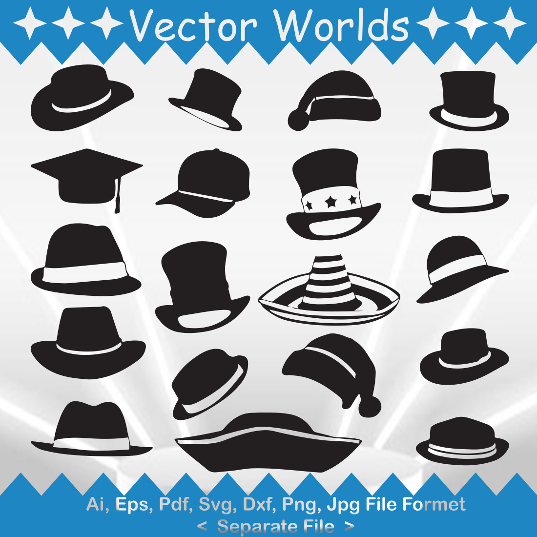 Hat SVG Vector Design preview image.