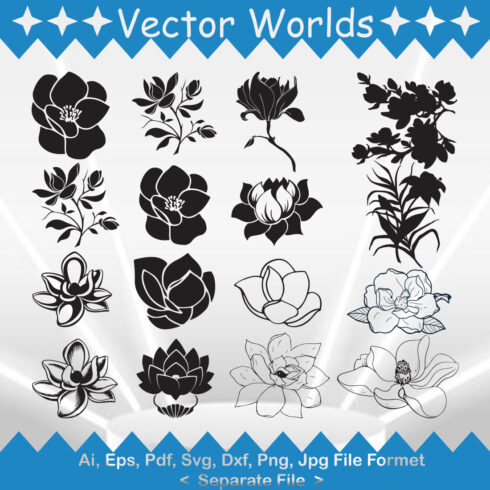 Magnolia SVG Vector Design cover image.