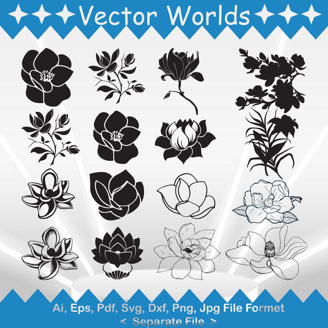 Magnolia SVG Vector Design cover image.