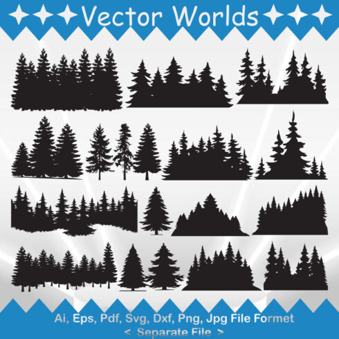 Pine Trees SVG Vector Design cover image.