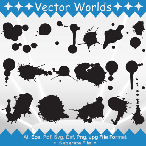 Ink Drops SVG Vector Design cover image.