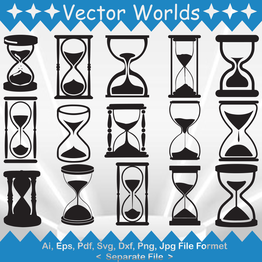 Hourglass SVG Vector Design cover image.