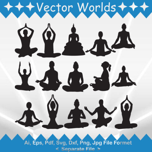 Meditation Yoga SVG Vector Design cover image.