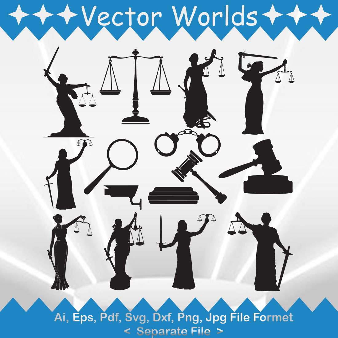 Lady Justice SVG Vector Design preview image.