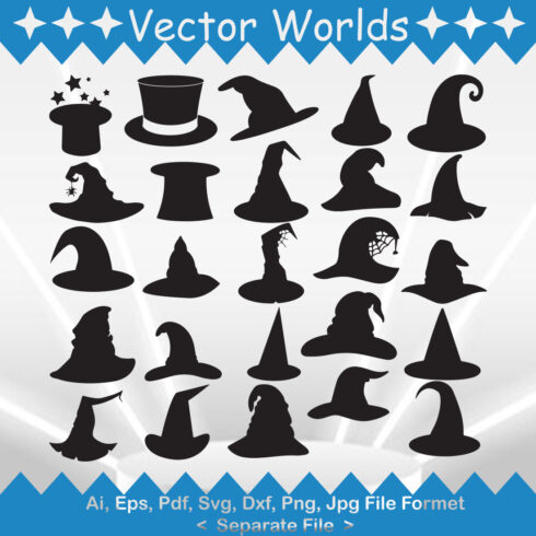 Magic Hats SVG Vector Design cover image.