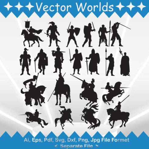 Medieval Knight SVG Vector Design cover image.