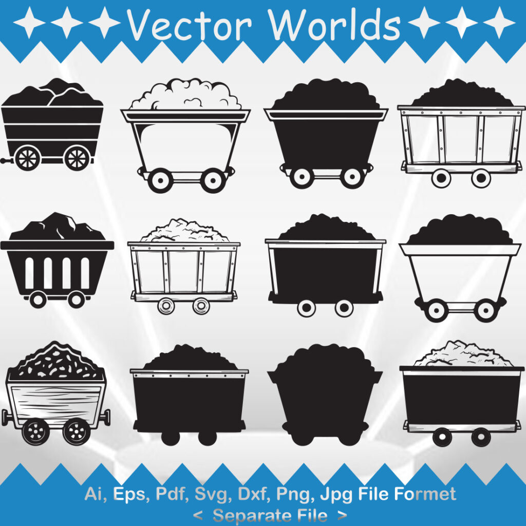 Mining Cart SVG Vector Design - MasterBundles