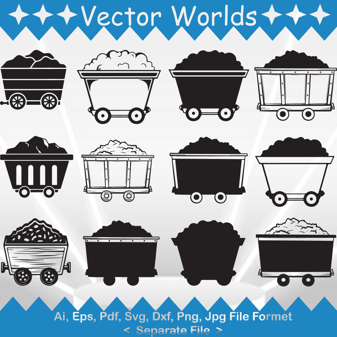 Mining Cart SVG Vector Design cover image.