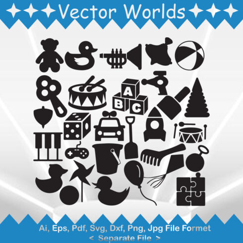 kids toys SVG Vector Design cover image.